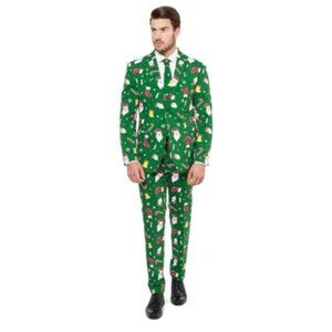 Men's OppoSuits NWT Festive Holiday Party 2 piece Santaboss Pant Suit, sz 40